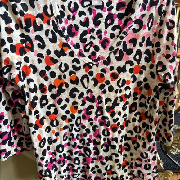 Chico’s Cotton/Modal Leopard Multi Color top Size 0 EUC - Picture 3 of 8